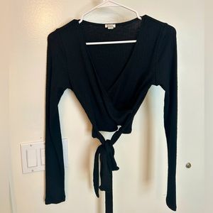 Garage Black Criss Cross Tie Top- S
